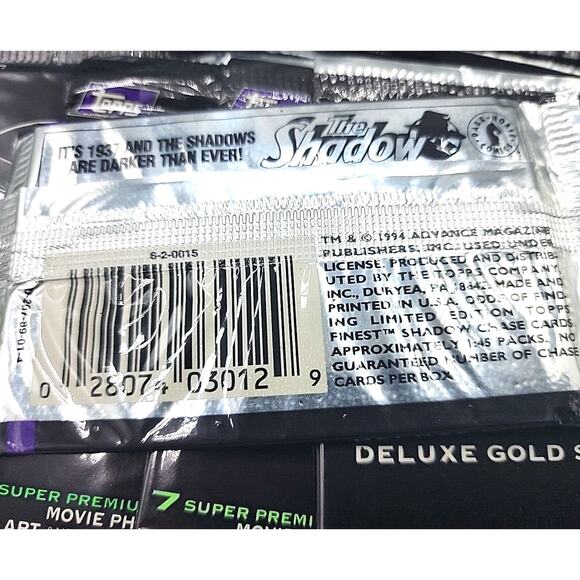 The Shadow Deluxe Gold Series Movie Trading Cards 13 Packs Price Tag Visible - Picture 3 of 6